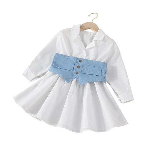 Girl's White Simple Dress